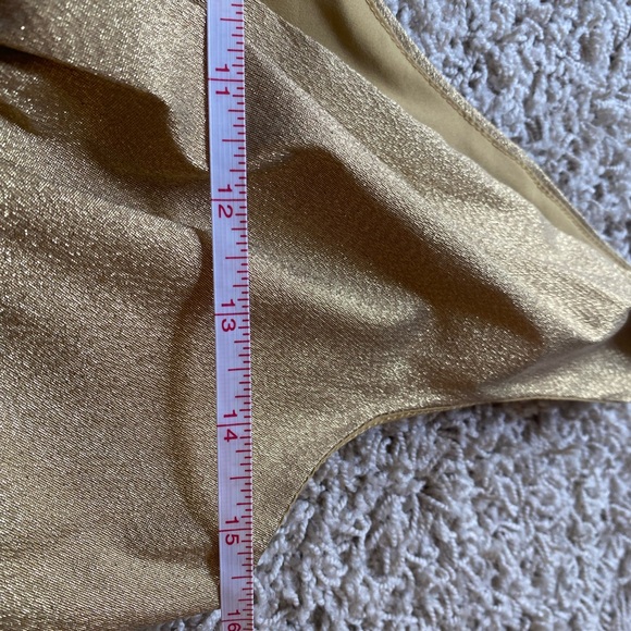 Nicole Miller Gold Ruched Backless Dress - Picture 5 of 6